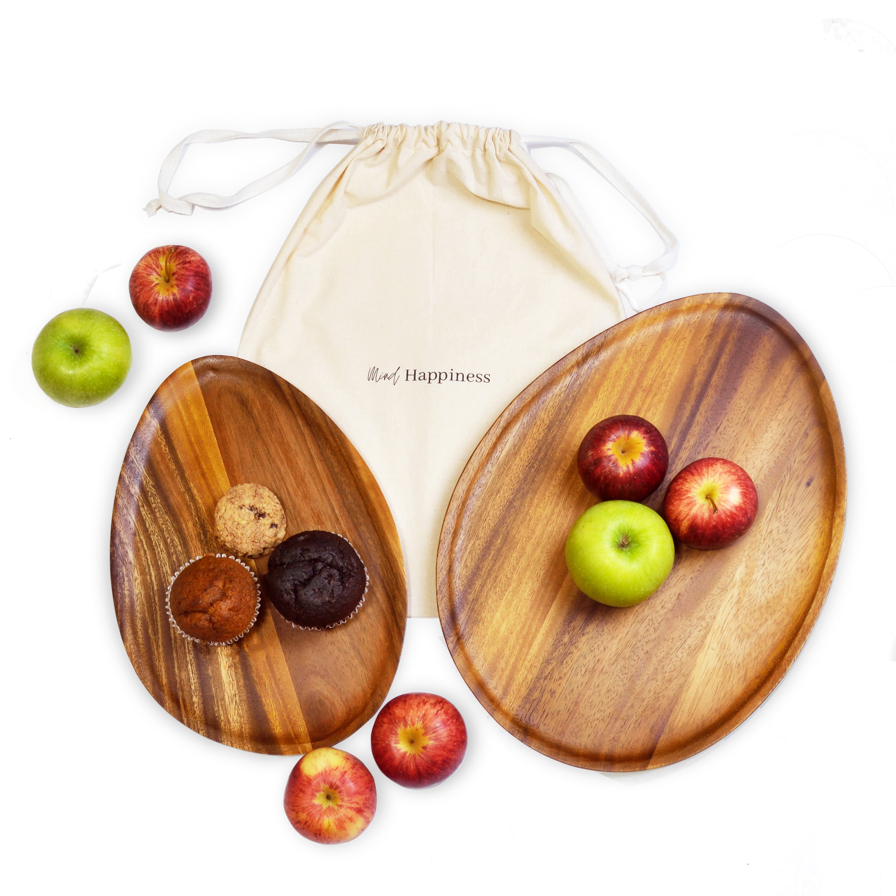 Handmade Wooden Large Serving Trays Set