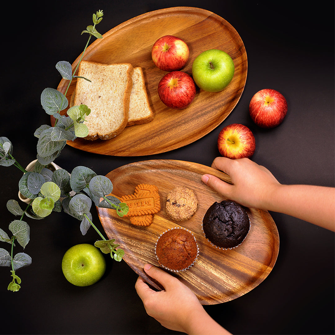 Handmade Wooden Large Serving Trays Set