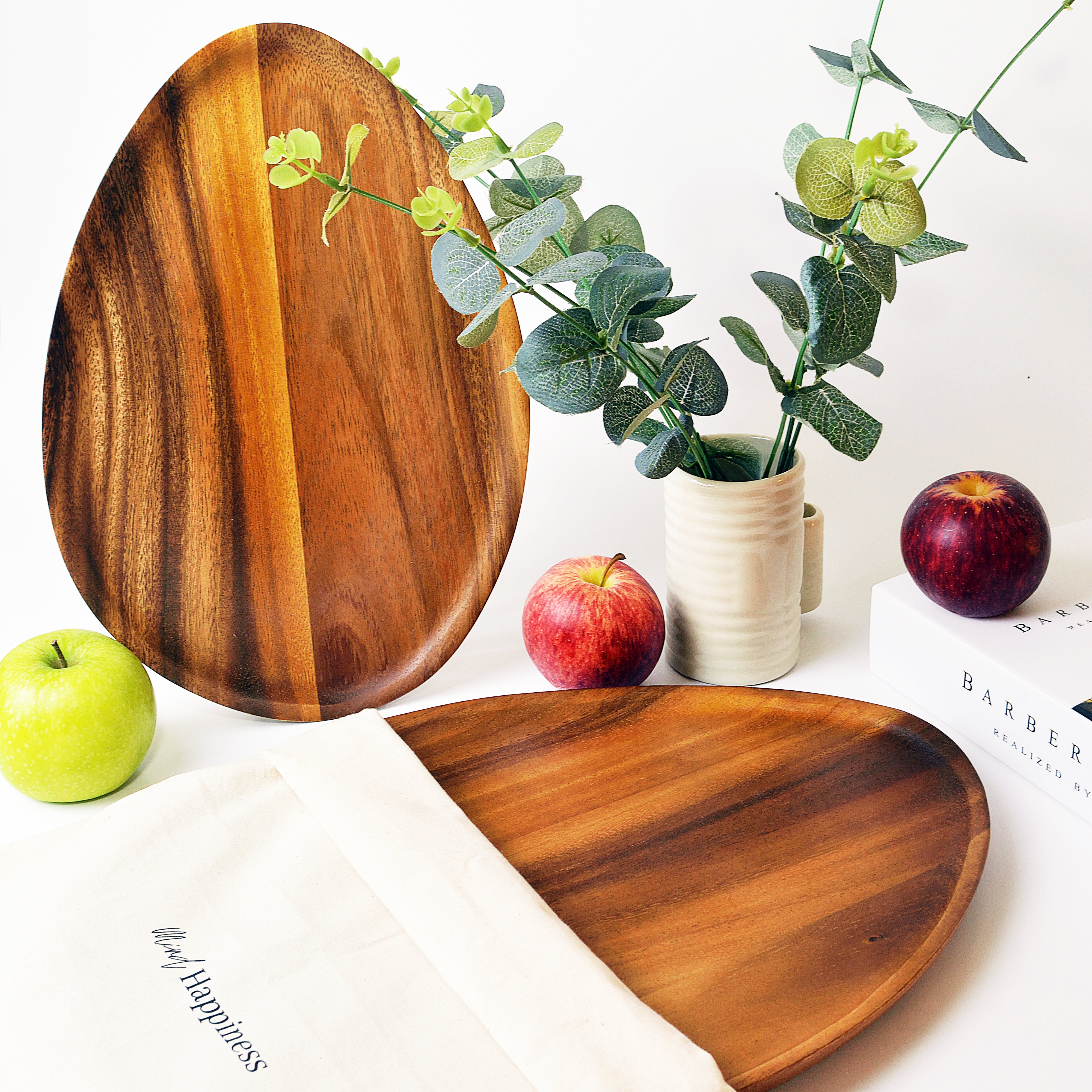 Handmade Wooden Large Serving Trays Set