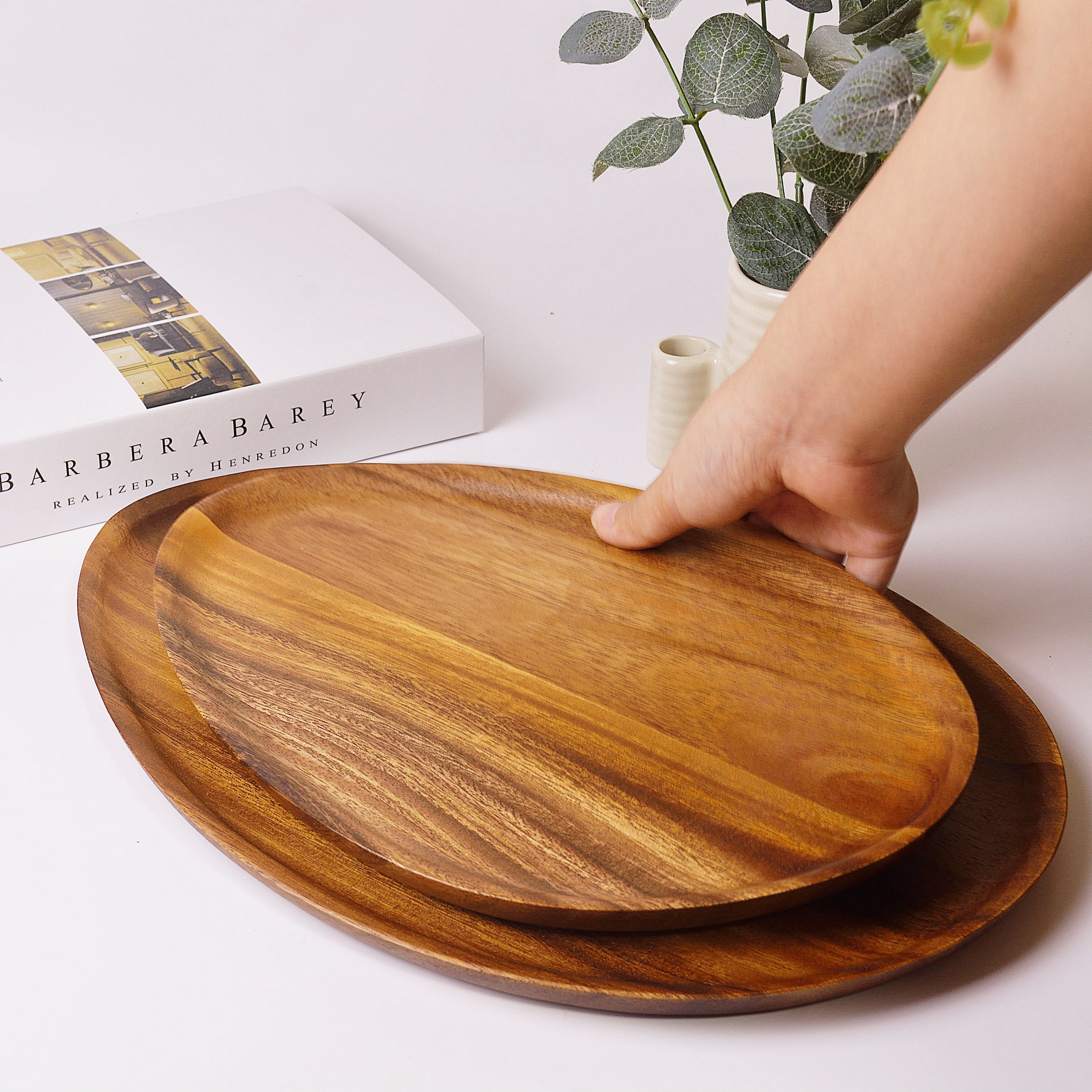 Handmade Wooden Large Serving Trays Set